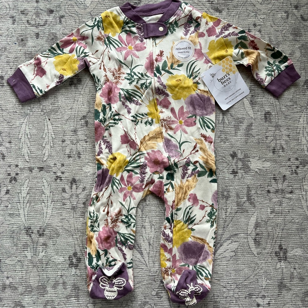 Burt's Bees Baby Floral Sleep & Play 3-6M